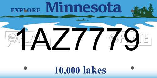 1AZ7779 Minnesota License Plate