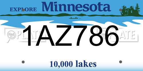 1AZ786 Minnesota License Plate