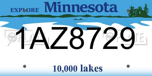1AZ8729 Minnesota License Plate