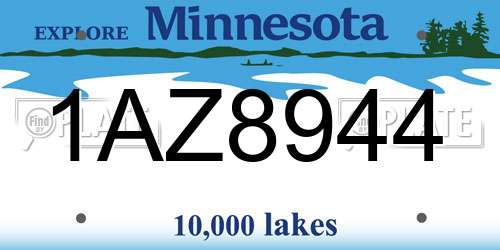 1AZ8944 Minnesota License Plate