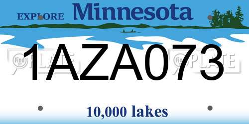 1AZA073 Minnesota License Plate