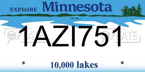 1AZI751 Minnesota License Plate