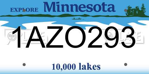 1AZO293 Minnesota License Plate