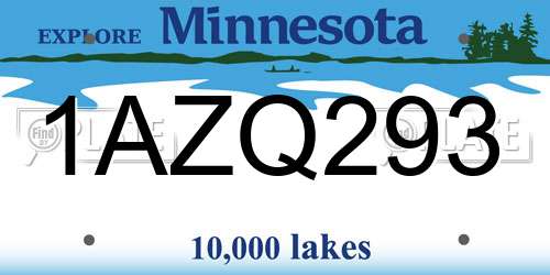1AZQ293 Minnesota License Plate