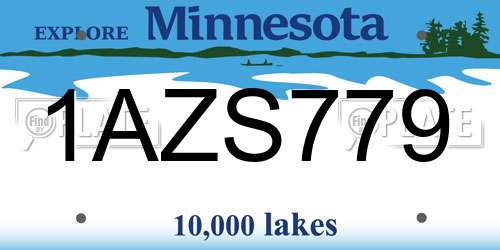 1AZS779 Minnesota License Plate