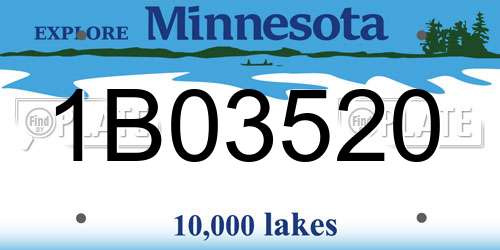 1B03520 Minnesota License Plate