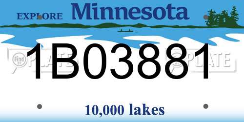 1B03881 Minnesota License Plate