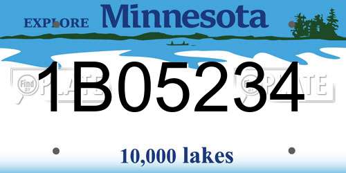 1B05234 Minnesota License Plate