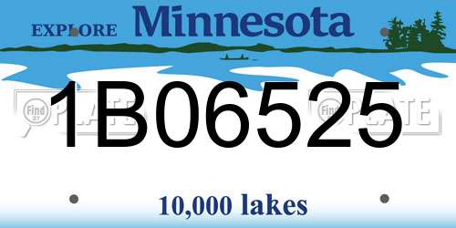 1B06525 Minnesota License Plate