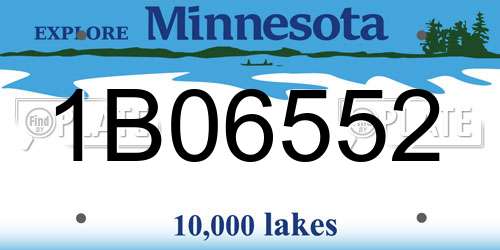 1B06552 Minnesota License Plate