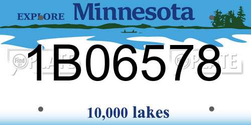 1B06578 Minnesota License Plate