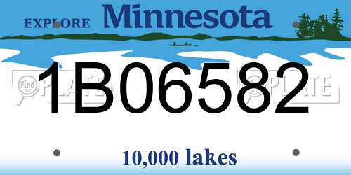 1B06582 Minnesota License Plate
