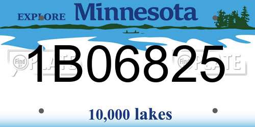 1B06825 Minnesota License Plate
