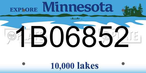 1B06852 Minnesota License Plate