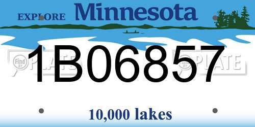 1B06857 Minnesota License Plate