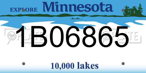 1B06865 Minnesota License Plate