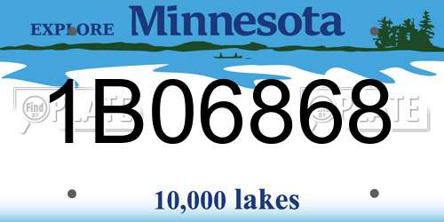 1B06868 Minnesota License Plate