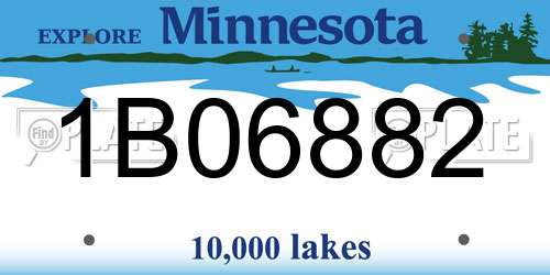 1B06882 Minnesota License Plate
