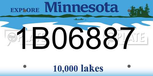 1B06887 Minnesota License Plate