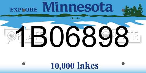 1B06898 Minnesota License Plate