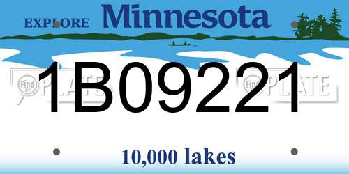 1B09221 Minnesota License Plate
