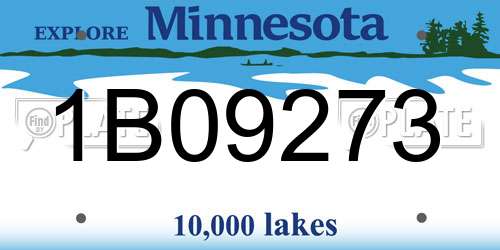 1B09273 Minnesota License Plate