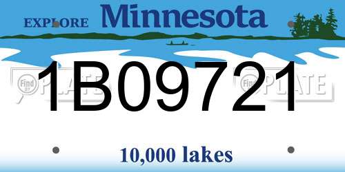1B09721 Minnesota License Plate