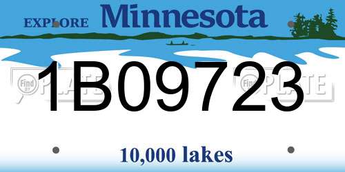1B09723 Minnesota License Plate