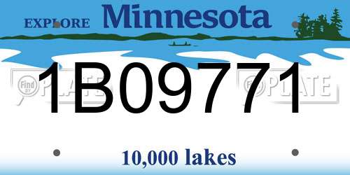 1B09771 Minnesota License Plate
