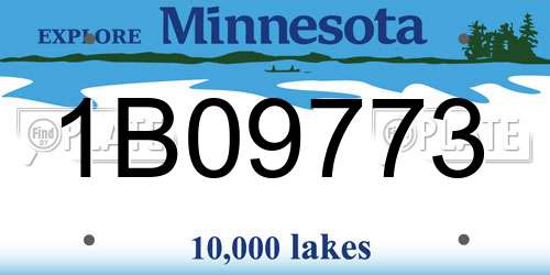 1B09773 Minnesota License Plate