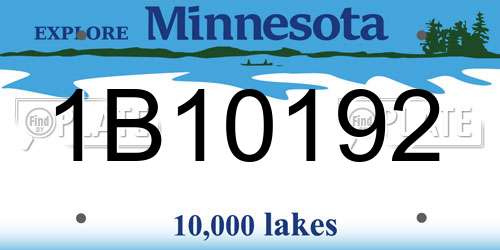 1B10192 Minnesota License Plate