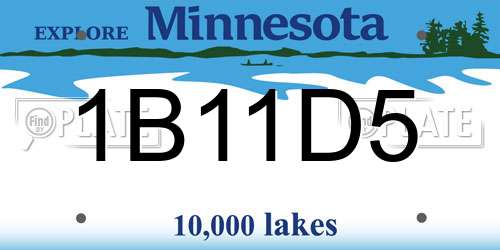 1B11D5 Minnesota License Plate