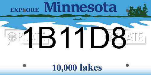 1B11D8 Minnesota License Plate