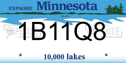 1B11Q8 Minnesota License Plate