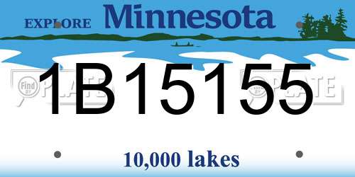 1B15155 Minnesota License Plate