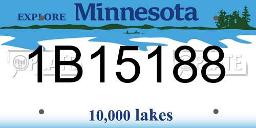 1B15188 Minnesota License Plate