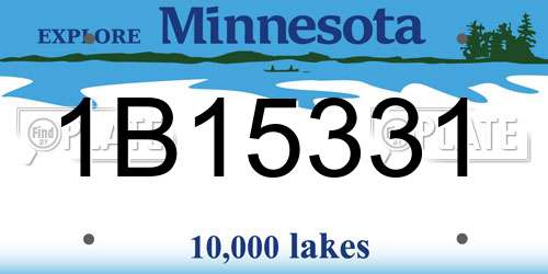 1B15331 Minnesota License Plate