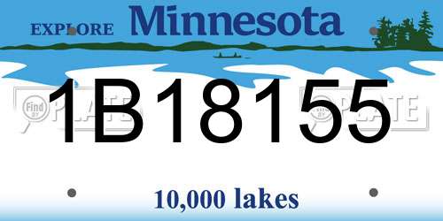 1B18155 Minnesota License Plate