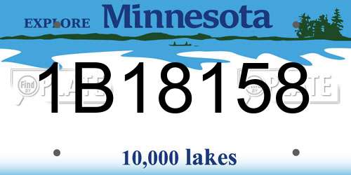 1B18158 Minnesota License Plate