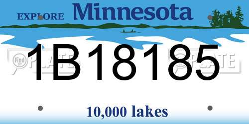 1B18185 Minnesota License Plate