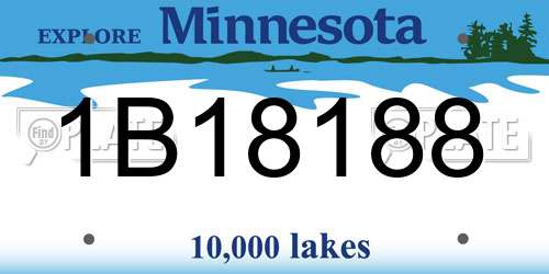 1B18188 Minnesota License Plate