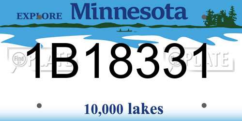1B18331 Minnesota License Plate