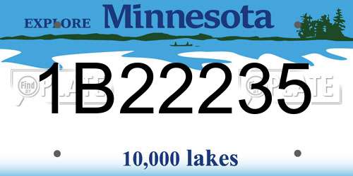 1B22235 Minnesota License Plate