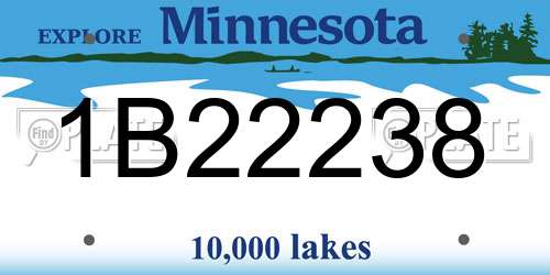 1B22238 Minnesota License Plate