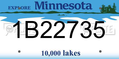 1B22735 Minnesota License Plate