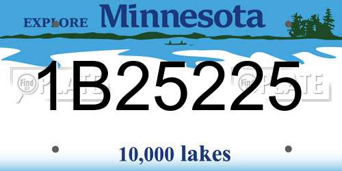 1B25225 Minnesota License Plate