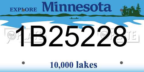 1B25228 Minnesota License Plate