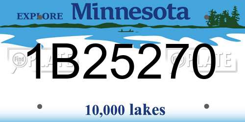 1B25270 Minnesota License Plate
