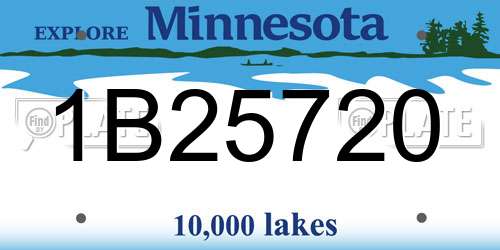 1B25720 Minnesota License Plate