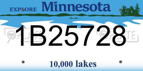 1B25728 Minnesota License Plate